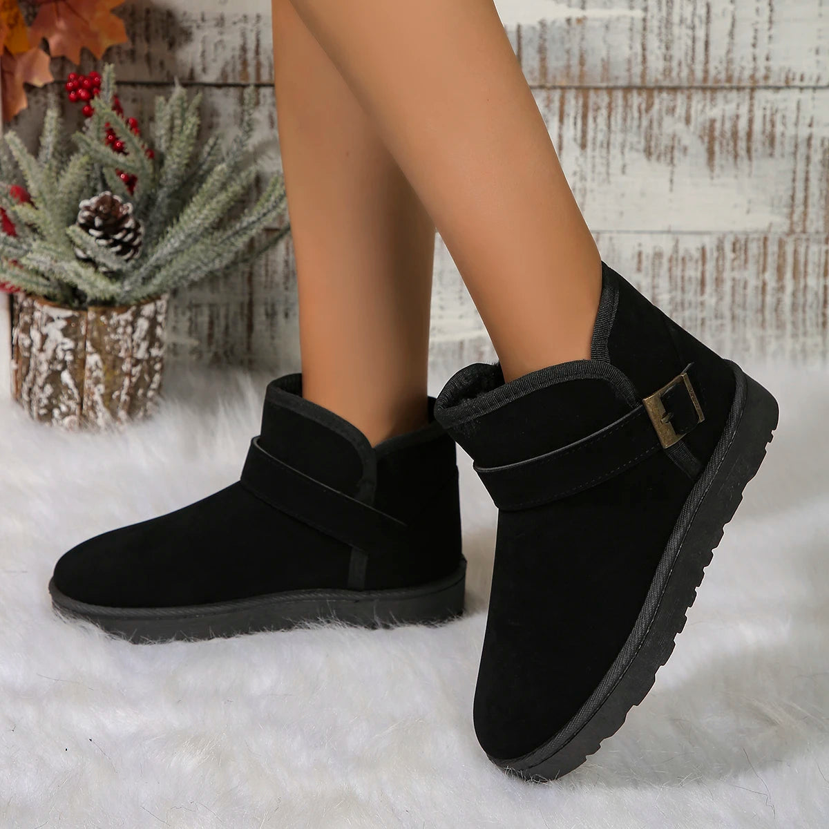 Textured Winter Snow Boots for Women β Cozy & Supportive Design