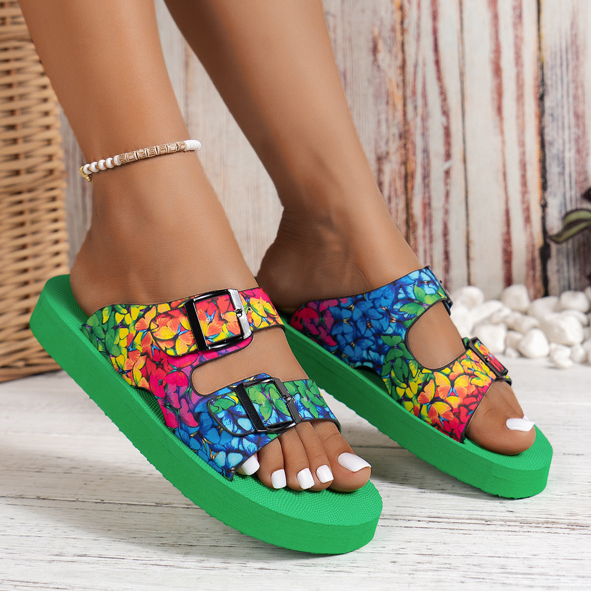 Thick-Soled Colorful Slippers for Women β Lightweight & Comfortable