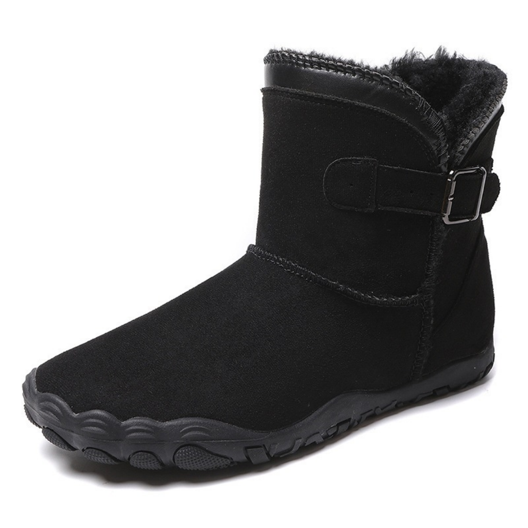 Fur Lined Ankle Boots for Men β Buckle Strap Winter Boots