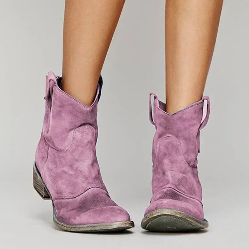 Vintage Cowboy Ankle Boots for Women β Stylish & Comfortable Design