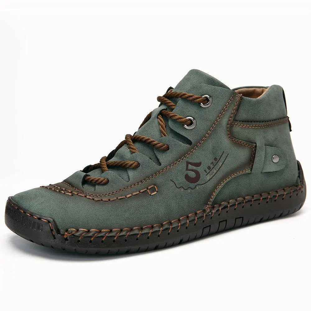 Vintage Lace-Up Black Ankle Boots for Men β Comfortable & Stylish 0