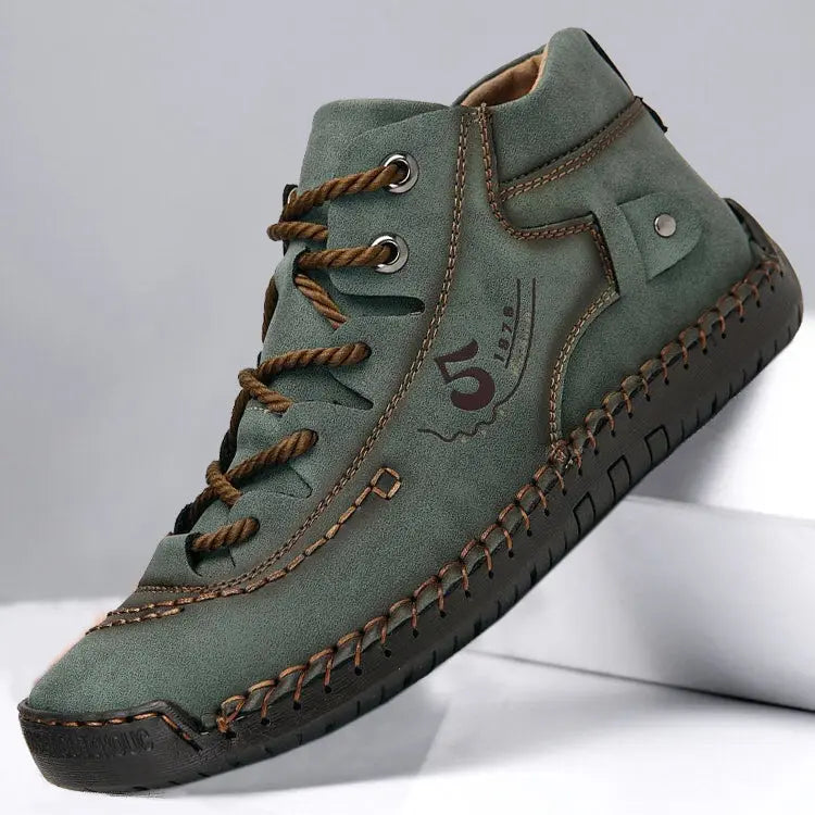 Vintage Lace-Up Black Ankle Boots for Men β Comfortable & Stylish 1