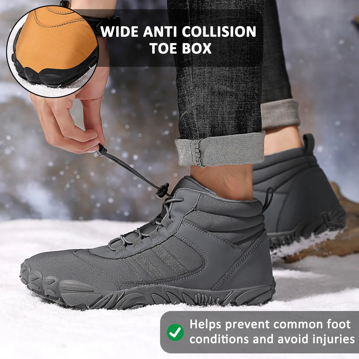 Waterproof Barefoot Shoes for Men β Comfort & Support for Winter Adventures 4