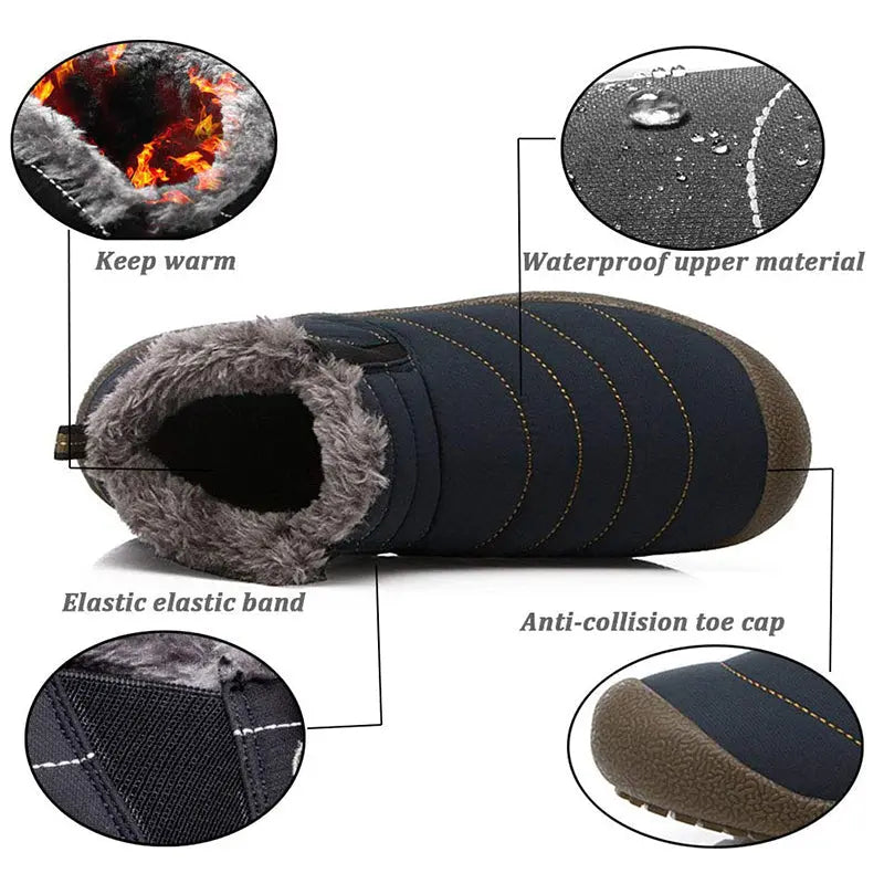 Waterproof Black Ankle Boots for Men β Warm & Anti-Slip Design 1