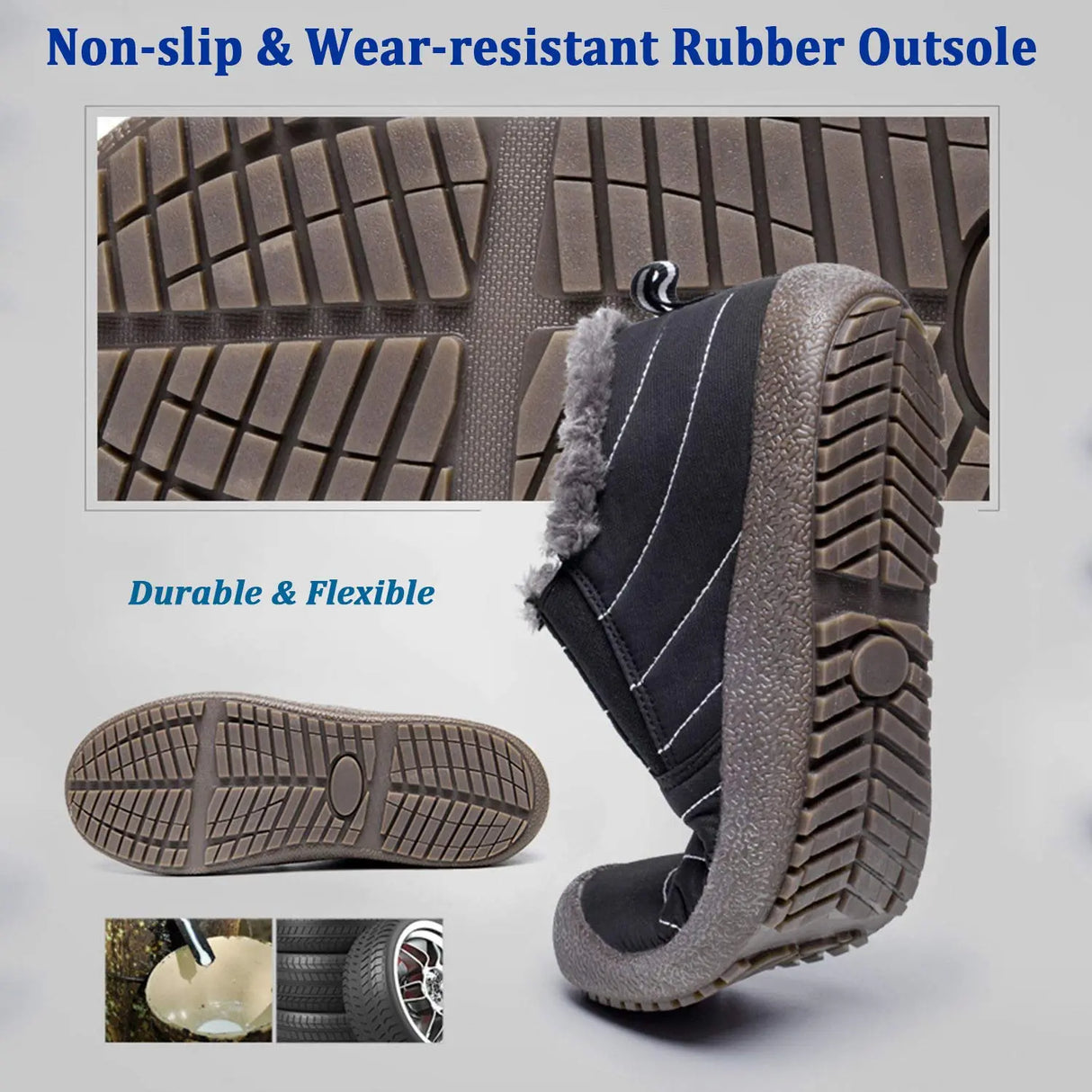 Waterproof Black Ankle Boots for Men β Warm & Anti-Slip Design 3