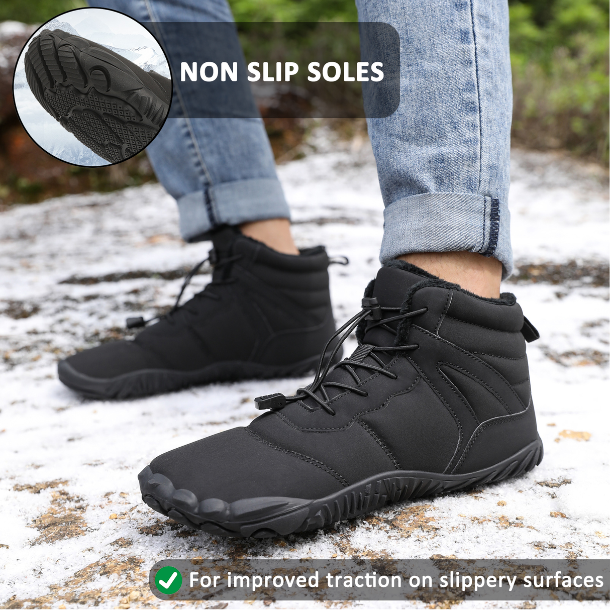 Waterproof Mid-Tube Hiking Boots for Men β Comfortable & Non-Slip Design 4