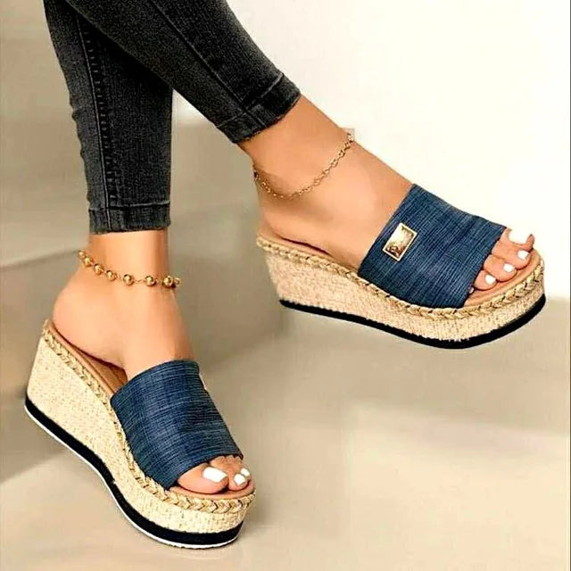 Woven Jute Wedge Sandals for Women β Effortless Style & Comfort