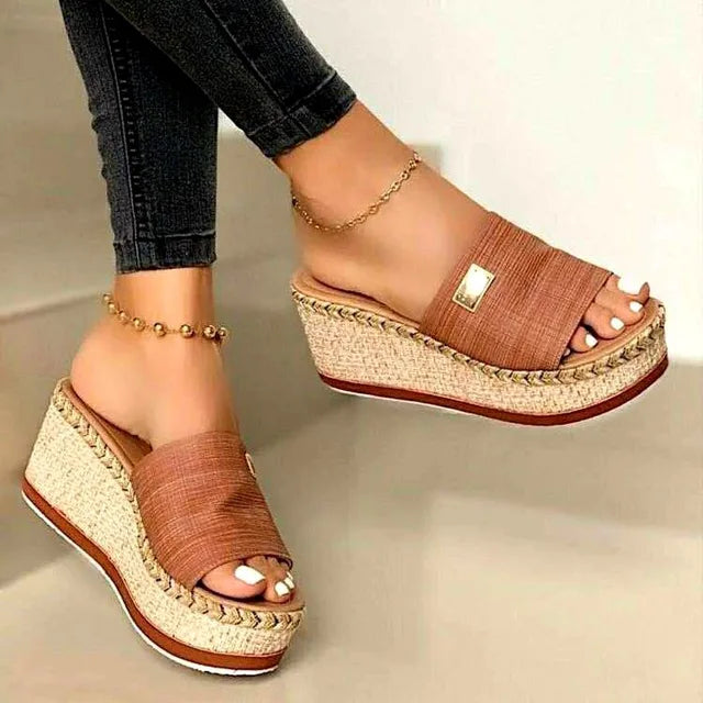 Woven Jute Wedge Sandals for Women β Effortless Style & Comfort