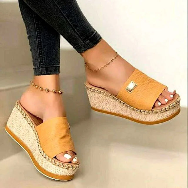 Woven Jute Wedge Sandals for Women β Effortless Style & Comfort