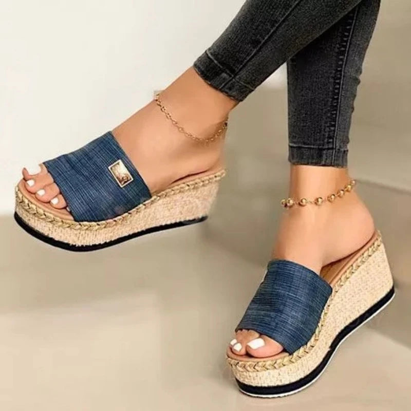 Woven Jute Wedge Sandals for Women β Effortless Style & Comfort