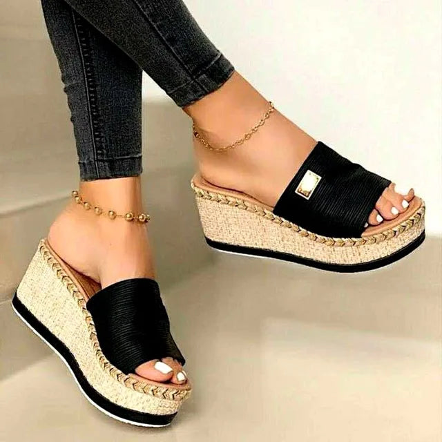 Woven Jute Wedge Sandals for Women β Effortless Style & Comfort