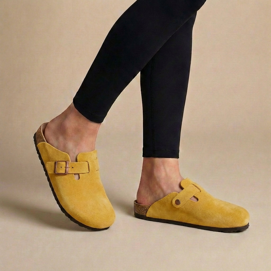 Suede Clogs for Women β Adjustable Strap & All-Day Support