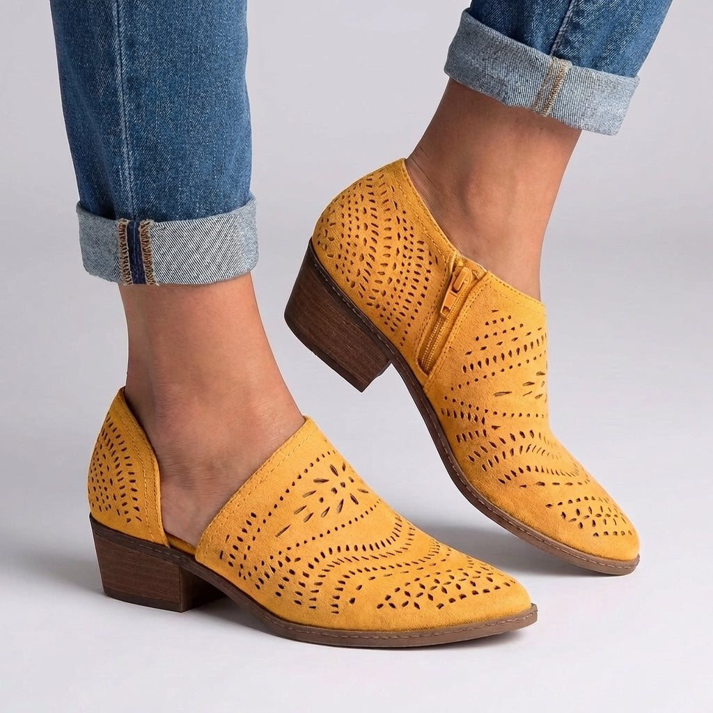Side-Zip Ankle Booties for Women β Chic Block Heel Comfort