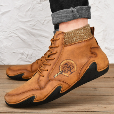 Menβs Casual Ankle Boots β Microfiber Leather β Lace-Up β Everyday Comfort
