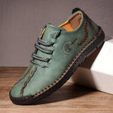 Hand-Stitched Leather Casual Shoes for Men – Soft, Flexible & Non-Slip Comfort