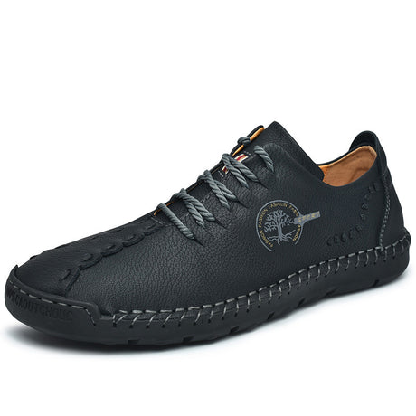 Hand-Stitched Leather Casual Shoes for Men – Soft, Flexible & Non-Slip Comfort
