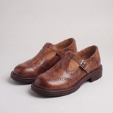 Women's Mary Jane Shoes with Buckle Strap – Vintage Brogue Style