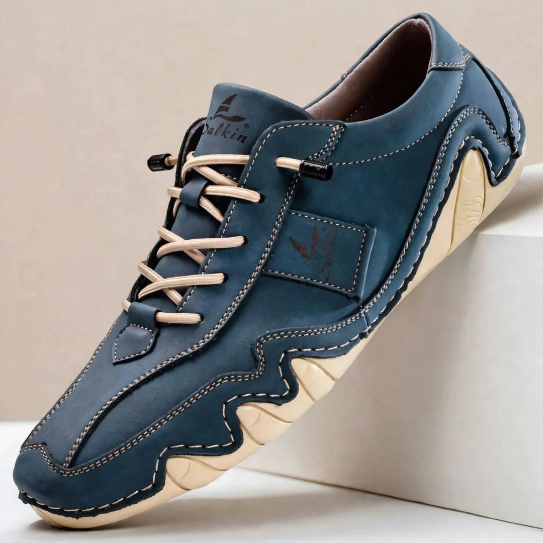 Men's Casual Lace-Up Sneakers with Flexible Sole – Everyday Walking Shoes