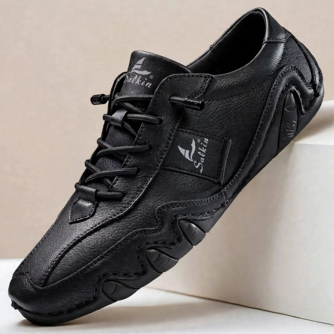 Men's Casual Lace-Up Sneakers with Flexible Sole – Everyday Walking Shoes