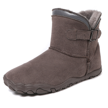 Fur Lined Ankle Boots for Men – Buckle Strap Winter Boots