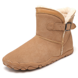 Fur Lined Ankle Boots for Men – Buckle Strap Winter Boots