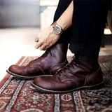 Men's Lace-Up Ankle Boots – Classic Cap Toe Vintage Style