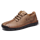 Men’s Hand-Stitched Casual Shoes – Lightweight Lace-Up Comfort Sneakers