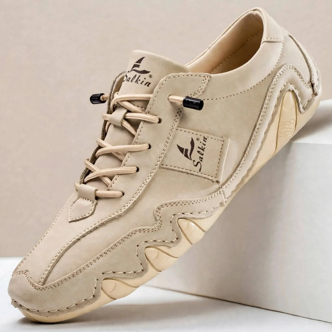 Men's Casual Lace-Up Sneakers with Flexible Sole – Everyday Walking Shoes