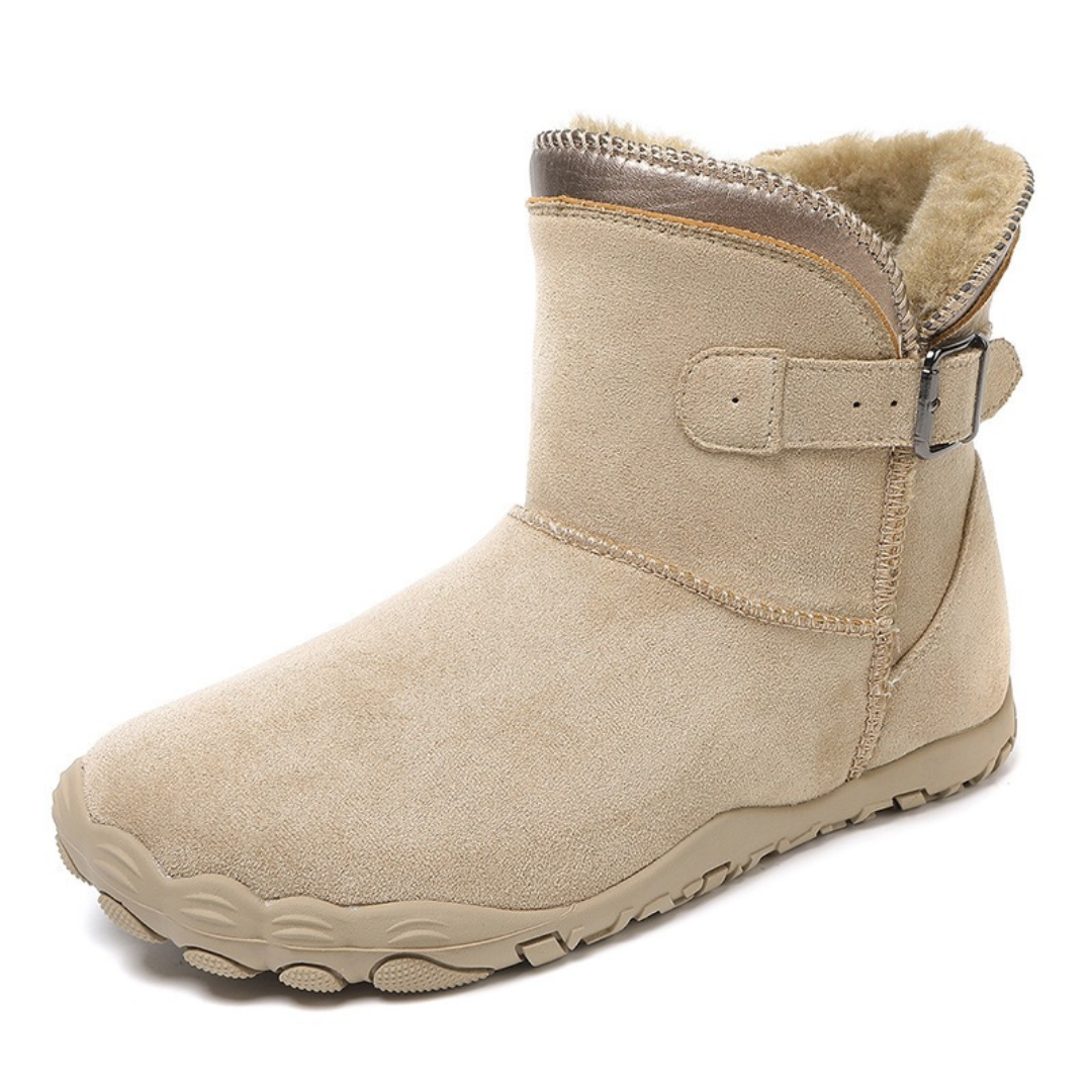 Fur Lined Ankle Boots for Men – Buckle Strap Winter Boots