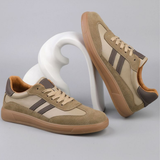 Men's Retro Sneakers – Lace-Up Design with Contrast Stripes