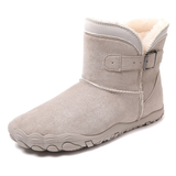 Fur Lined Ankle Boots for Men – Buckle Strap Winter Boots