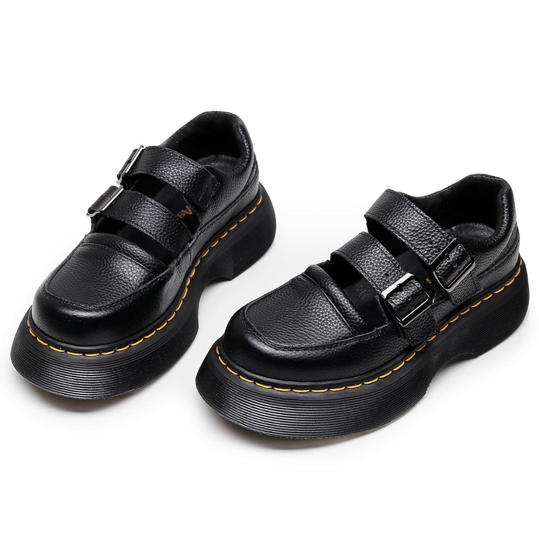 Platform Mary Jane Shoes for Women – Double Buckle Strap Design