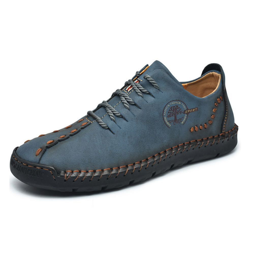 Men’s Hand-Stitched Casual Shoes – Lightweight Lace-Up Comfort Sneakers