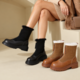 Women's Ankle Boots with Faux Fur Lining – Stylish Zip-Up Boots