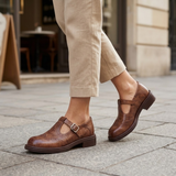 Women's Mary Jane Shoes with Buckle Strap – Vintage Brogue Style