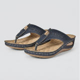 Women's Comfort Wedge Toe-Post Sandals – Cushioned Slip-On Design