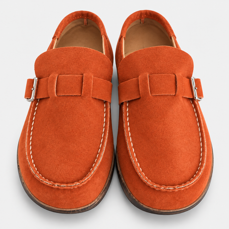 Women's Comfort Suede Mules with Buckle Detail
