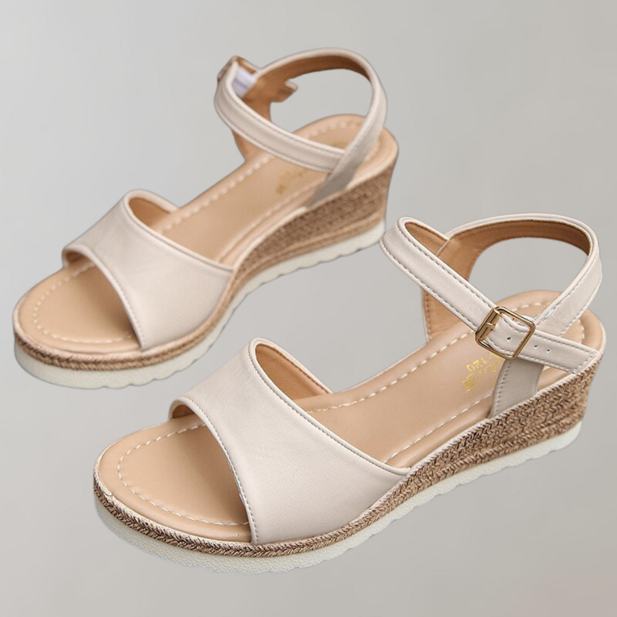 Adjustable Black Wedge Sandals for Women – Stylish & Comfortable