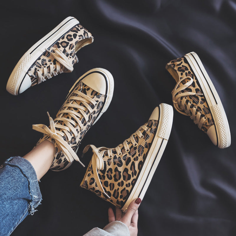 Animal Print High-Top Sneakers for Unisex – Bold & Trendy Style