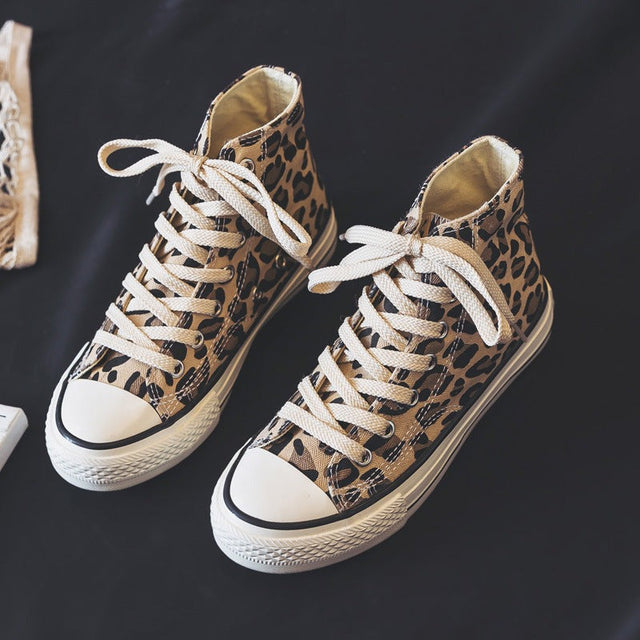 Animal Print High-Top Sneakers for Unisex – Bold & Trendy Style