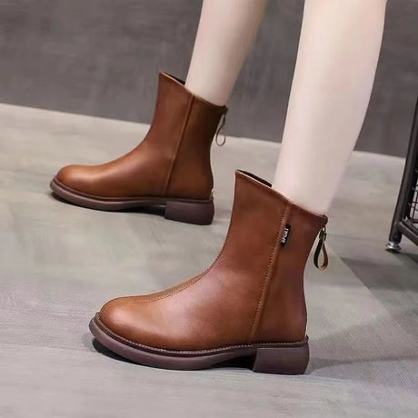 Back Zipper Winter Boots for Women – Warm & Stylish Comfort