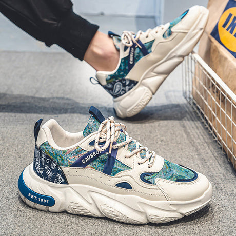 Belezza | Men's Patterned PU Platform Trainers