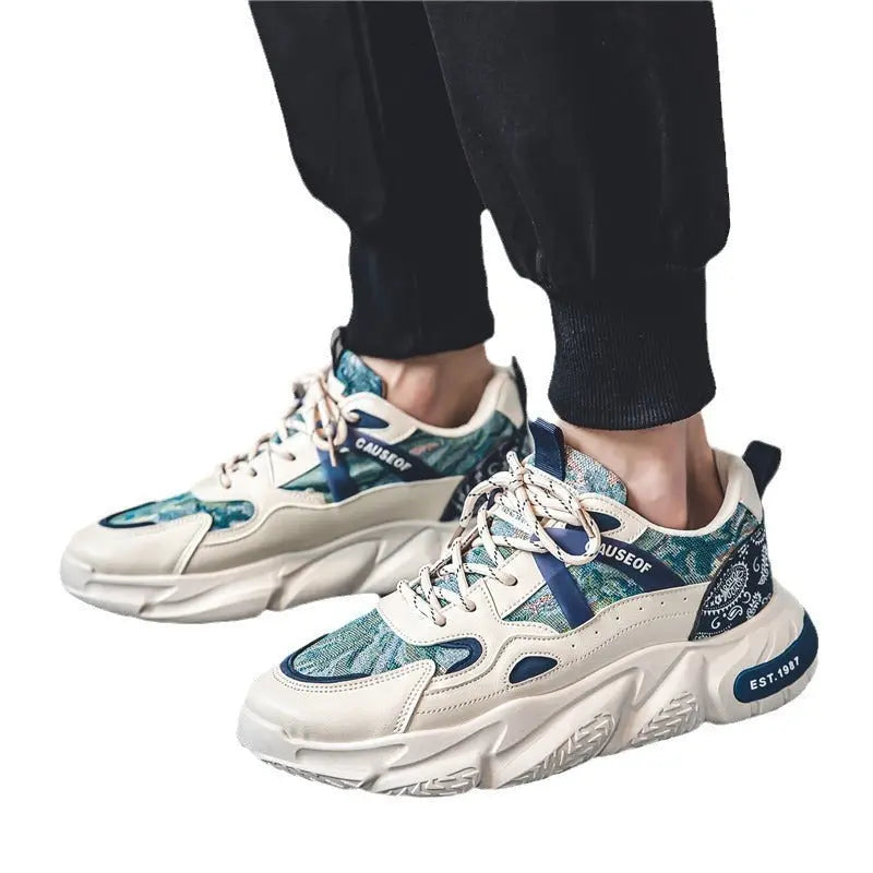 Belezza | Men's Patterned PU Platform Trainers