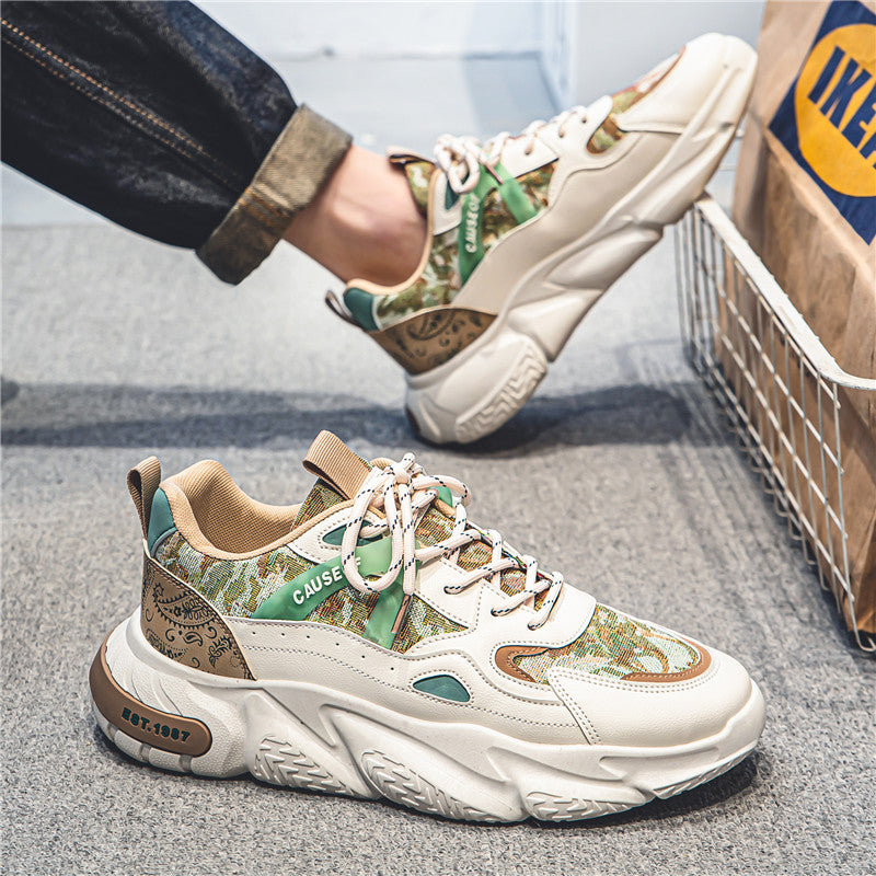 Belezza | Men's Patterned PU Platform Trainers