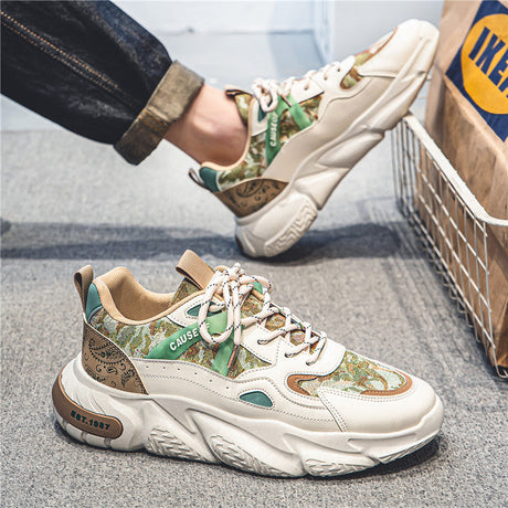 Belezza | Men's Patterned PU Platform Trainers