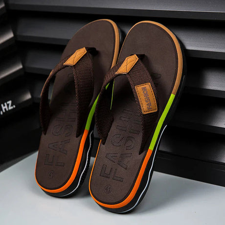 Belezza | Stylish Mixed Color Flip Flops with Non-Slip Sole for Men