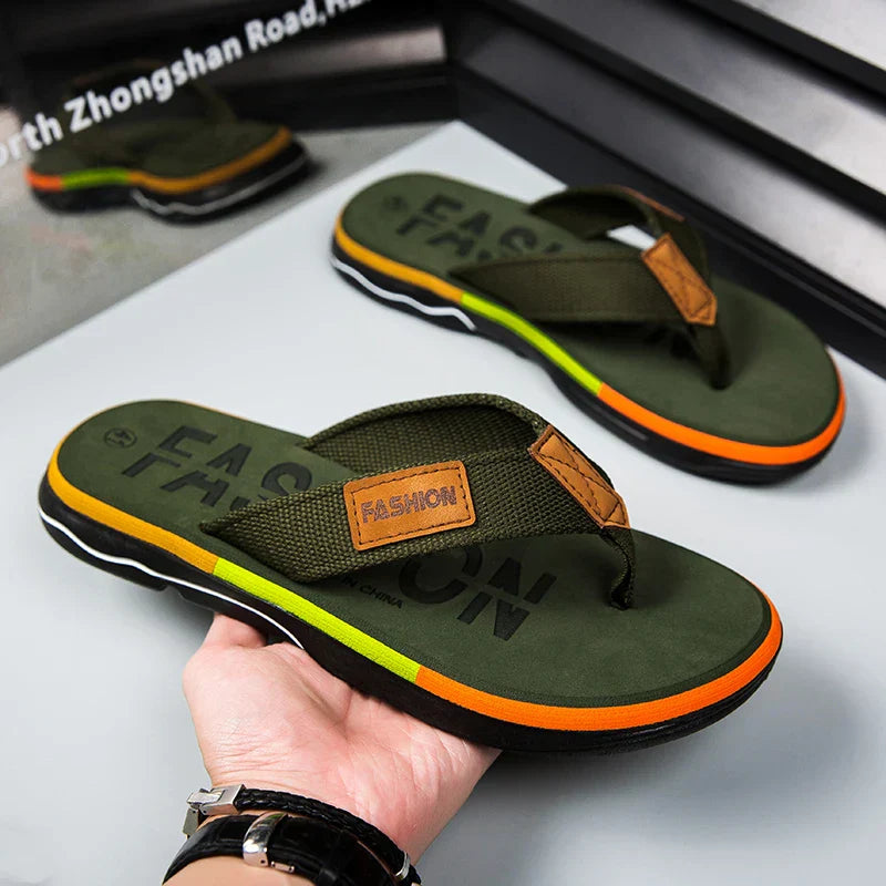 Belezza | Stylish Mixed Color Flip Flops with Non-Slip Sole for Men