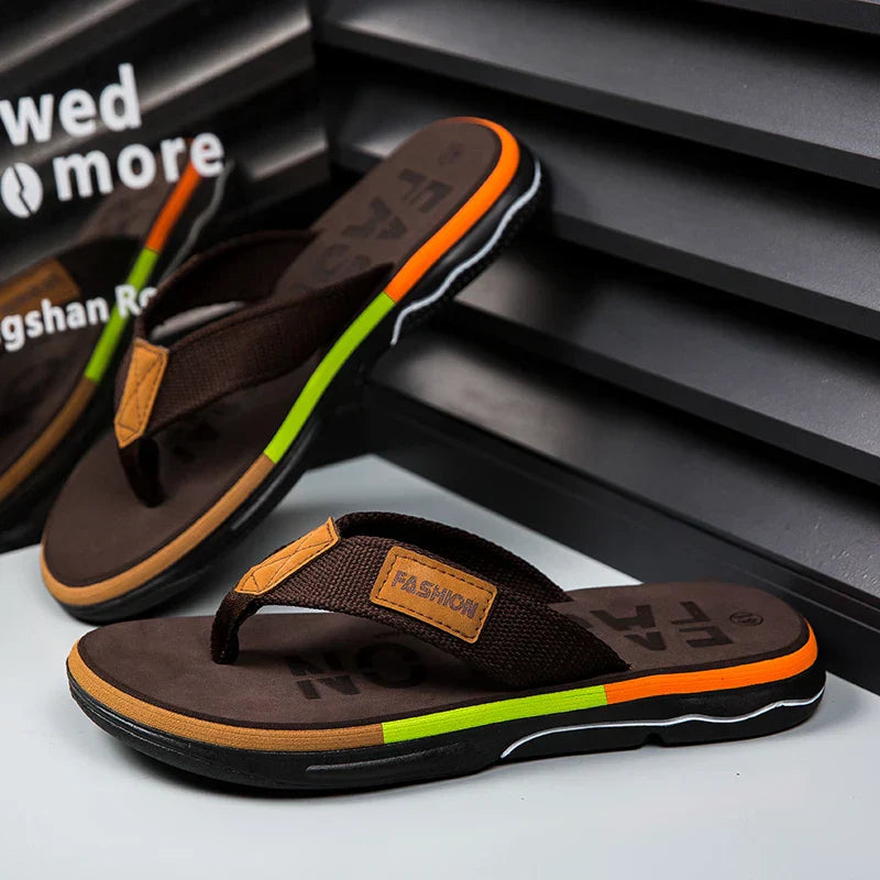 Belezza | Stylish Mixed Color Flip Flops with Non-Slip Sole for Men
