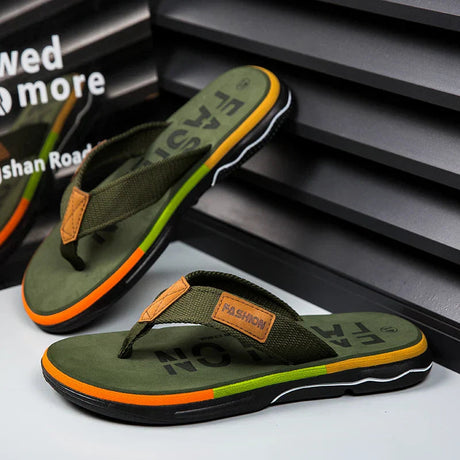 Belezza | Stylish Mixed Color Flip Flops with Non-Slip Sole for Men