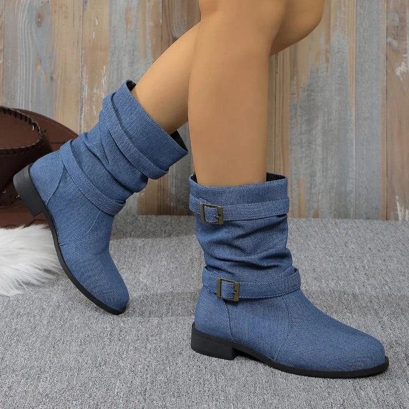 Black Buckle Ankle Boots for Women – Trendy & Comfortable Style